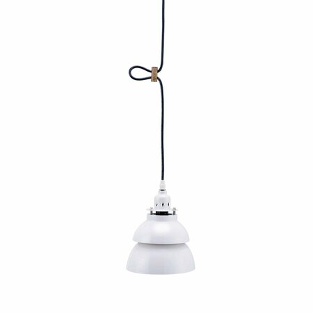 CLING 8 in. Industrial Barn Metal Pendant Ceiling White CL3116592